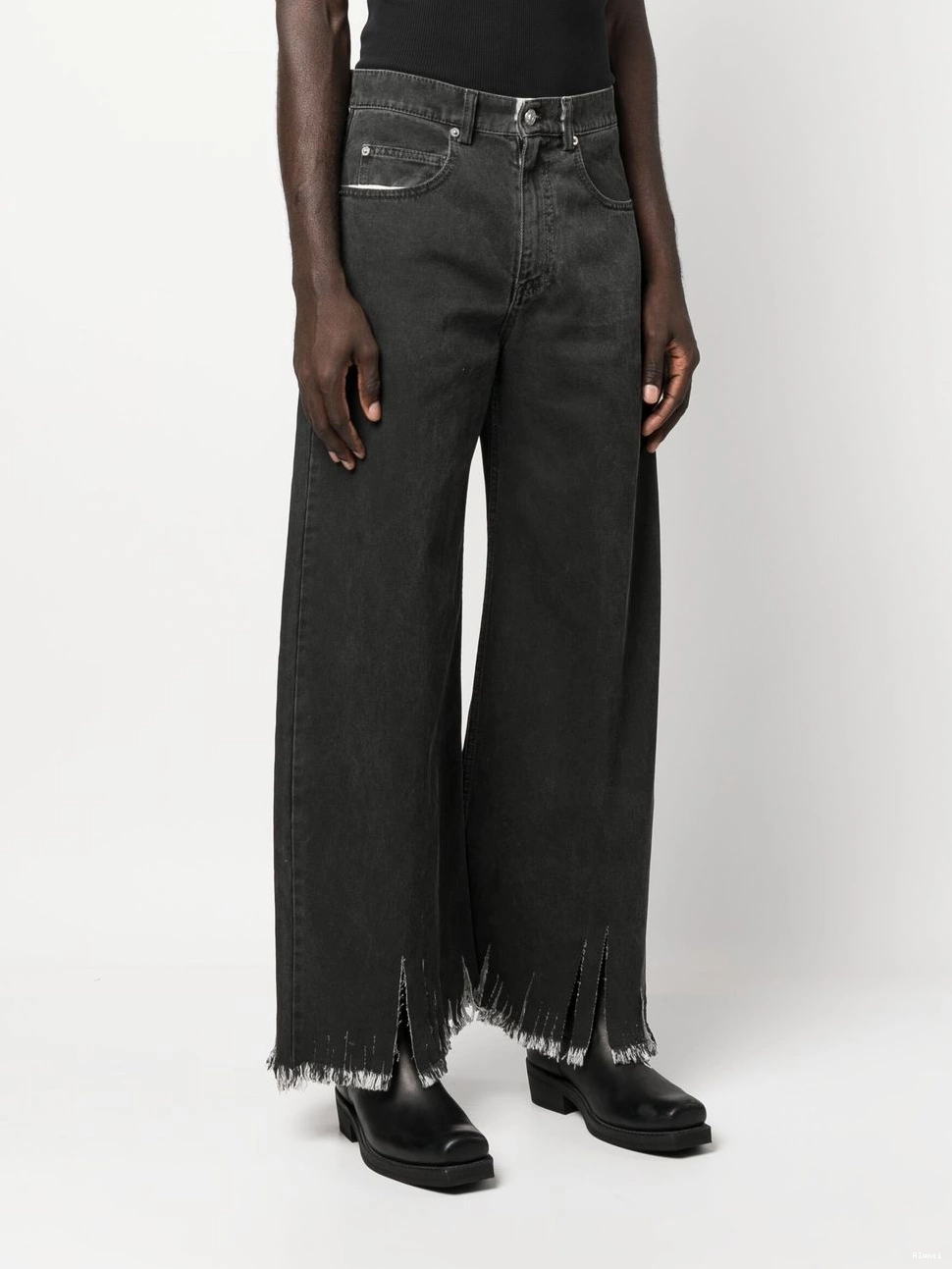Affordable Women fringed Alanui jeans wide leg 0816